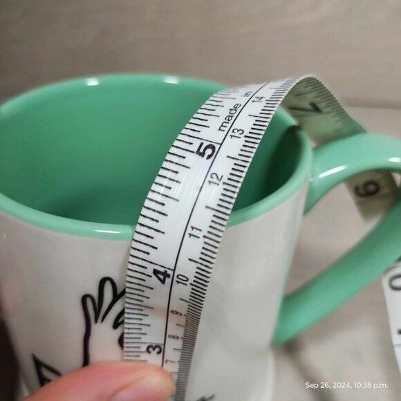 E is for‎ Eh, okay. Indigo mug E names okay symbol. Bright teal - Picture 10 of 13